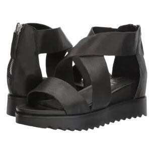 Steve Madden Klein Perforated Platform Sandal Size 9 Black NIB